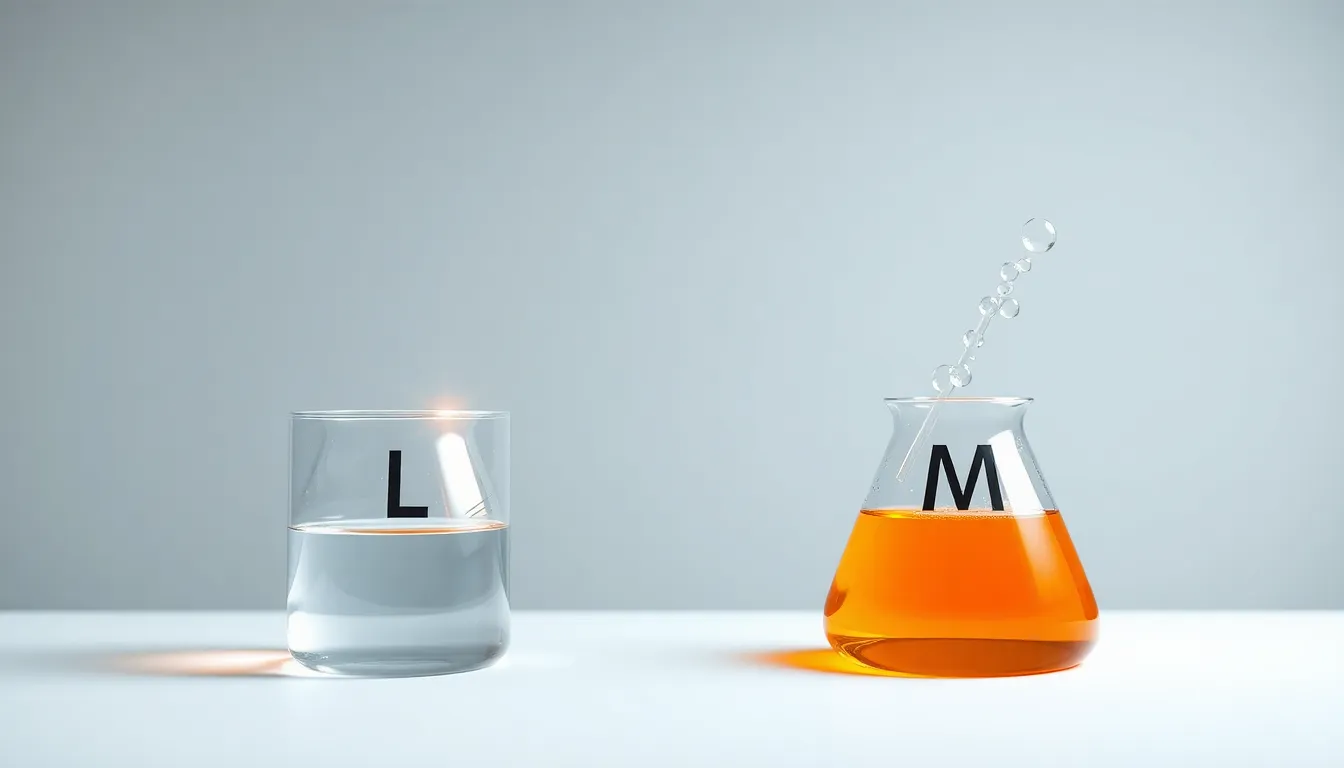 A minimal educational diagram showing two clear lab setups on a white background. Left: element K reacting with element L, emitting heat and light rays, forming a new compound. Right: element M displa