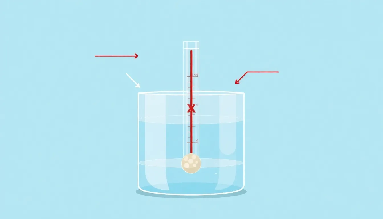A clean educational diagram showing a heat-resistant glass tube containing solid X placed upright in a water-filled glass beaker. A thermometer is inserted into the tube. Minimal LGS science