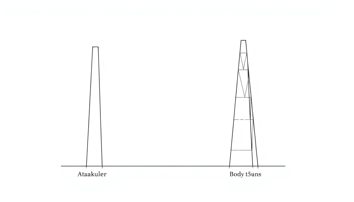 A clean educational math diagram on a white background: a tall slender tower model labeled Atakule, height 25 cm, body diameter 8 cm, next to a second identical-shaped taller tower model with