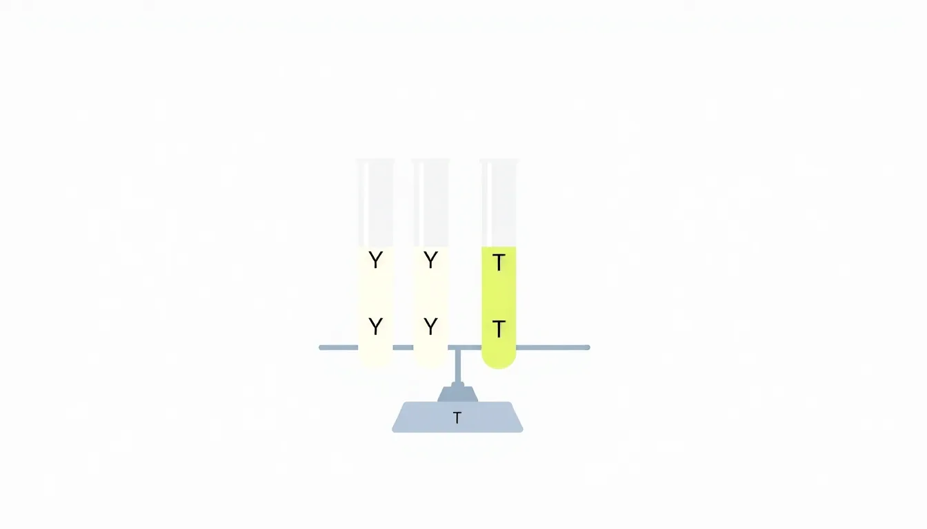 A minimalist educational diagram showing four labeled test tubes (X, Y, Z, T) on a light background. Equal masses of X and Y powder are balanced on a scale. Next, separate reaction vessels sh