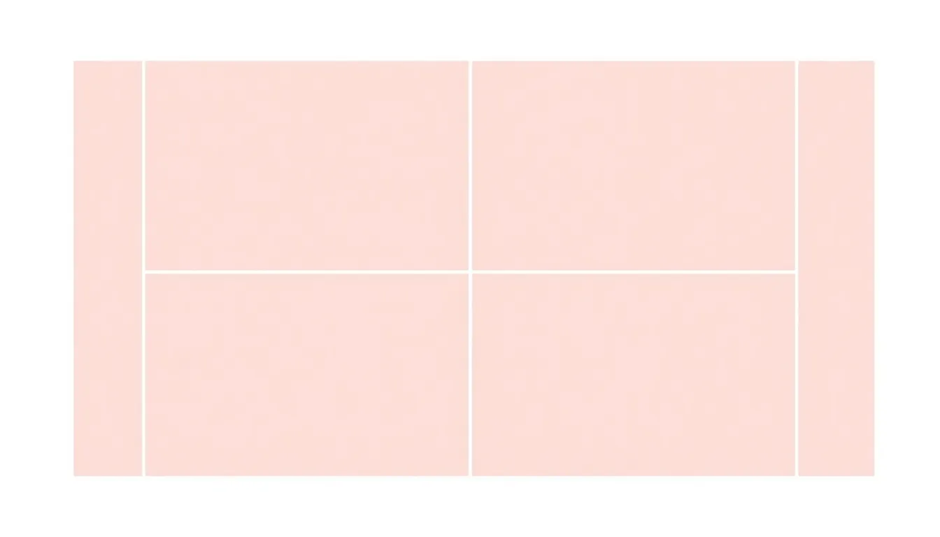 A rectangular table tennis hall floor, divided by a vertical line segment KL into two rectangles, with area ratio 3:5 labeled inside each region. Clean educational diagram, minimal, white bac