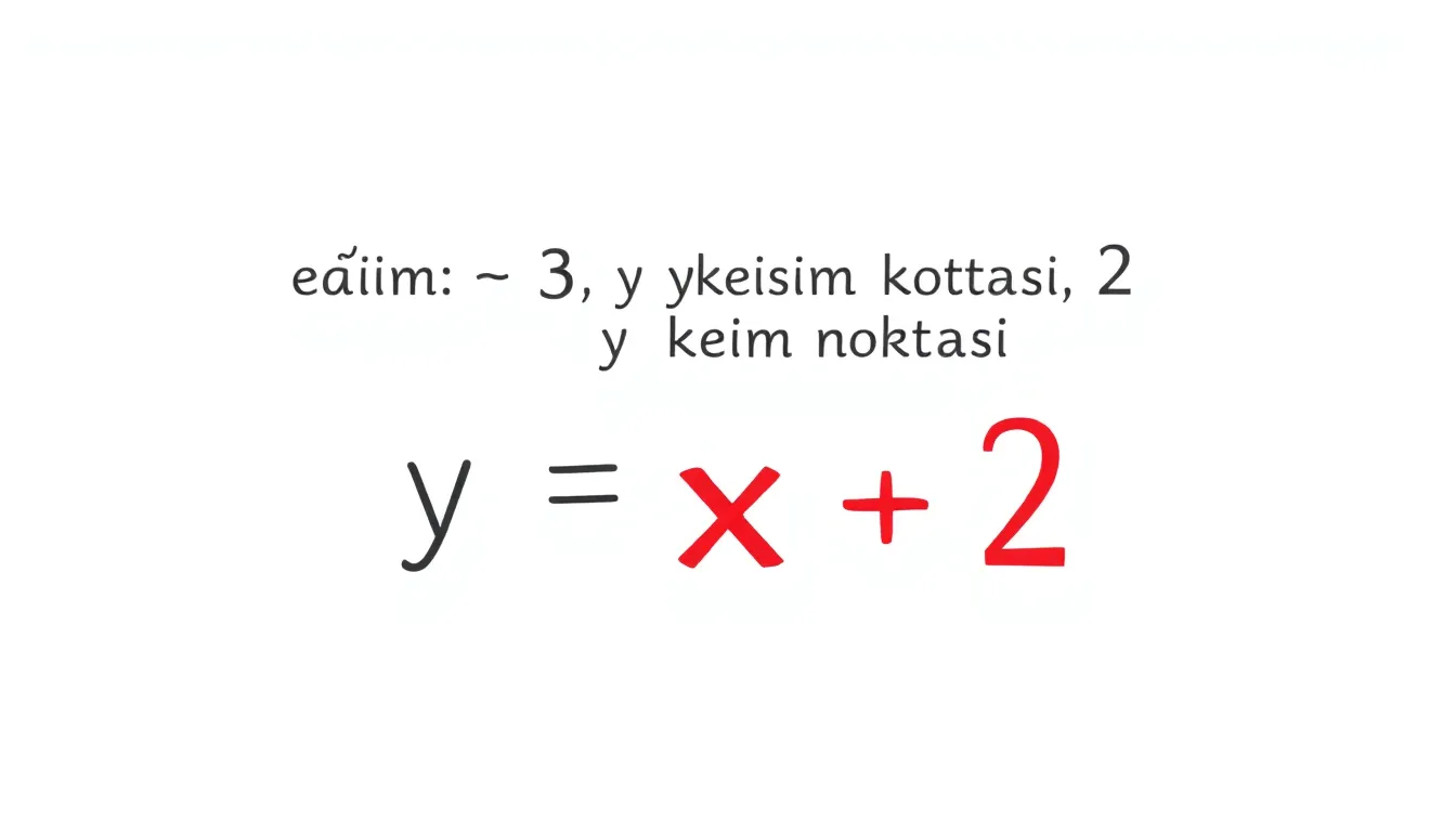 Koşul: eğim 3, y kesim noktası 2. Doğru denklem y=3x+2, grafik eğimi 3 ve y eksenini 2'de kesen doğru.