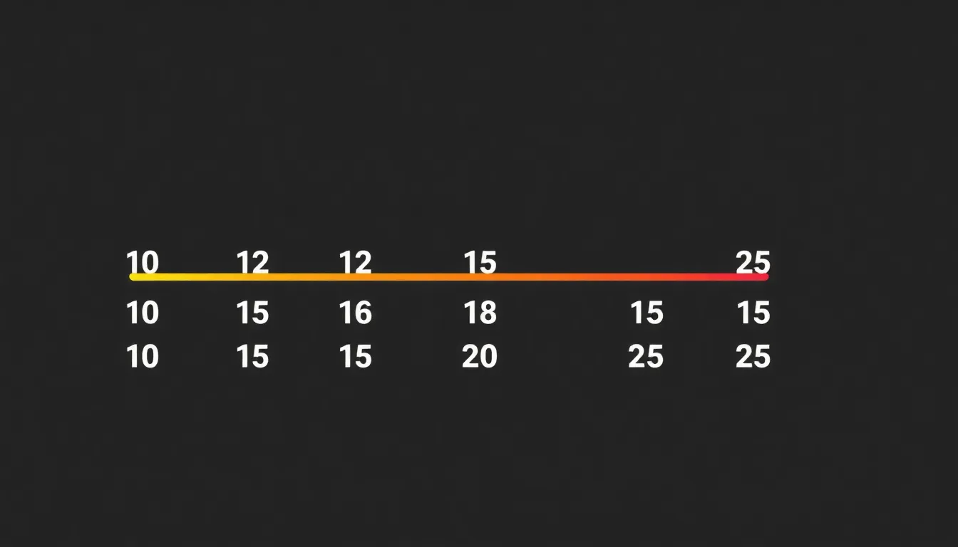 8 farklı ürün fiyatı: 10, 12, 15, 12, 18, 20, 15, 25. Ortalama, mod ve medyan soruluyor.