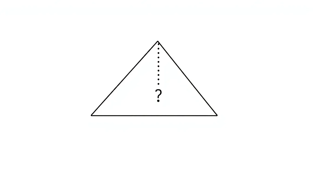 A triangle with two sides labeled 7 cm and 11 cm. A dashed third side marked with a question mark. Minimal educational diagram, clean vector style, white background, no text, LGS exam style.