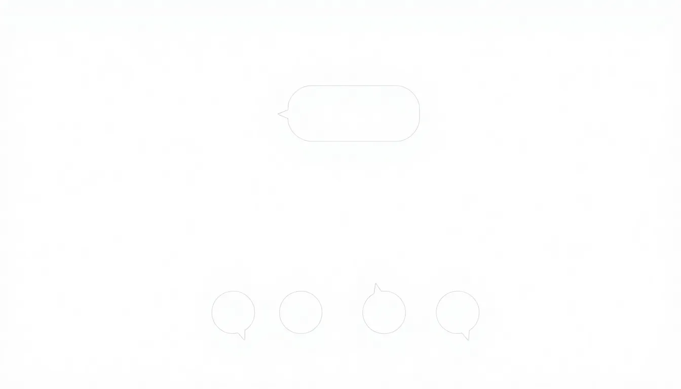 A clean, minimal LGS-style educational infographic. A vertical phone chat bubble diagram on a white background. Four sequential message bubbles labeled A, B, C, D. The last bubble is highlighted with