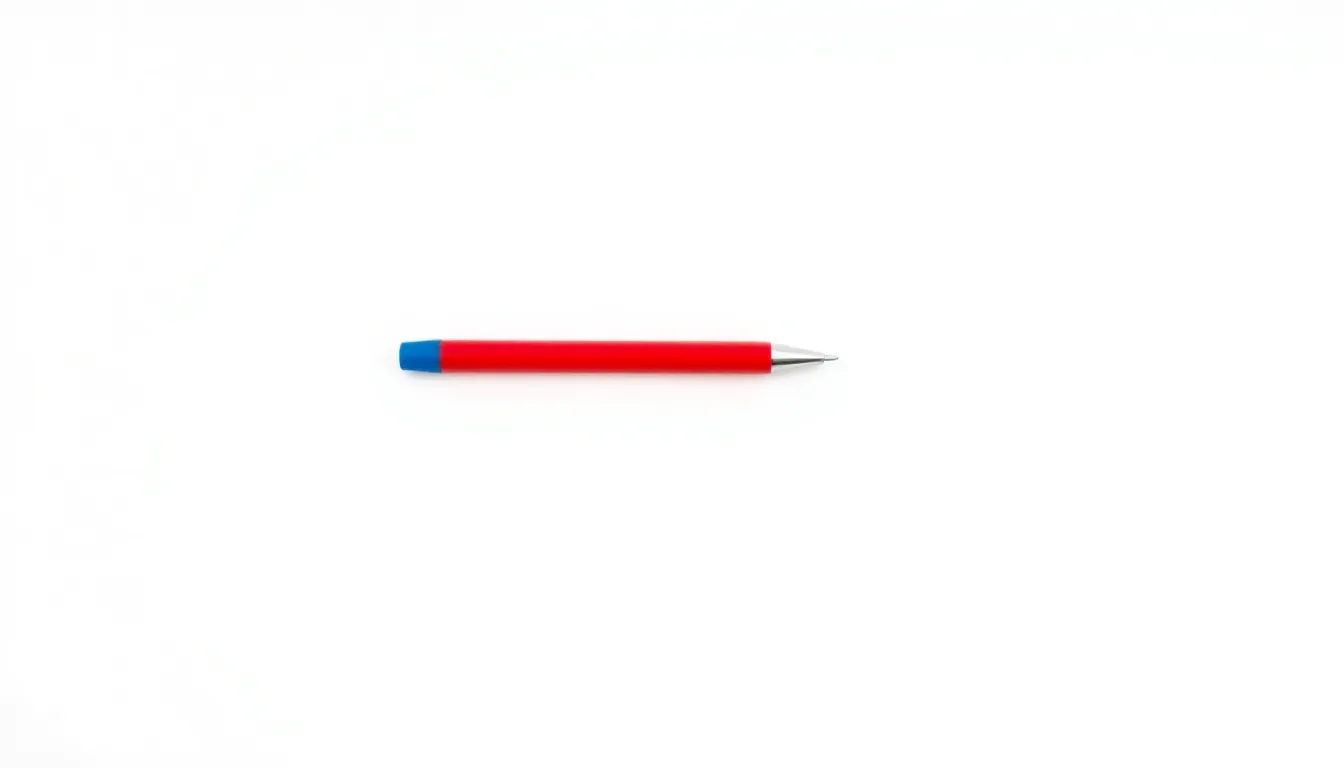 A simple educational diagram on a white background: a red pen placed exactly one step to the right of a blue pen. Minimalist flat style, clean arrows indicating direction and distance, no text, LGS ex