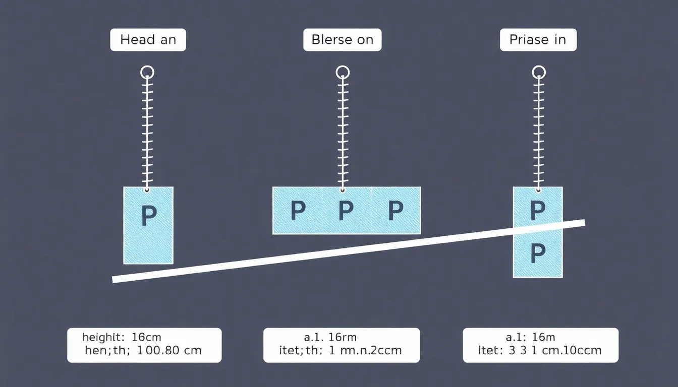 A clean educational diagram of three inclined plane setups with identical blocks (labeled P) being pulled by spring scales. First: height 20 cm, length 100 cm, scale shows 8 N. Second: height 20 cm, l