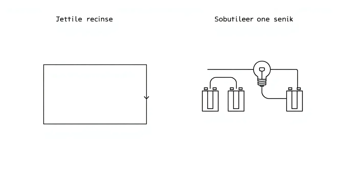 A simple educational diagram comparing two electrical circuits on a white background. Left circuit: one battery and one bulb in series. Right circuit: two batteries in series powering one bulb. Clean,