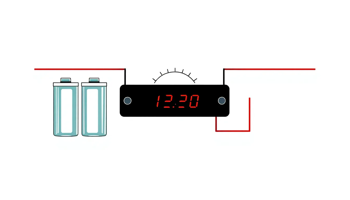 A clean educational diagram showing a simple circuit with identical batteries, an ammeter, and two copper wires of equal thickness but different lengths connected one at a time. Minimalist, white back